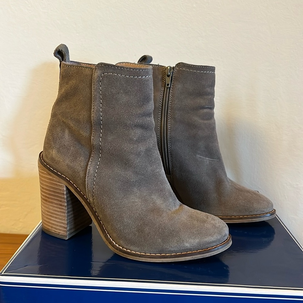 Seychelles suede taupe bootie.